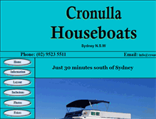 Tablet Screenshot of cronullahouseboats.com